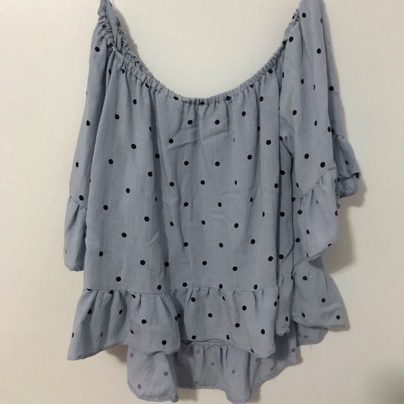 Polka Dot Off The Shoulder Top - Picture 2 of 3